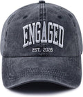 Engaged Est 2026 Hat for Women Men, Adjustable Embroidered Cotton Newlyweds Couples Baseball Cap