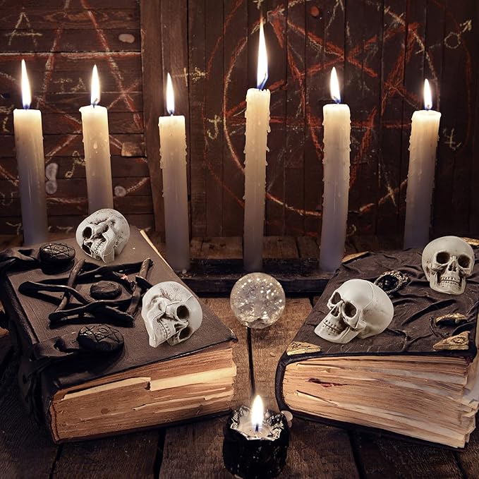 Boao 10 Pieces Halloween Skeleton Head Small Mini Skulls for Halloween Party Decoration Props, Table Decor