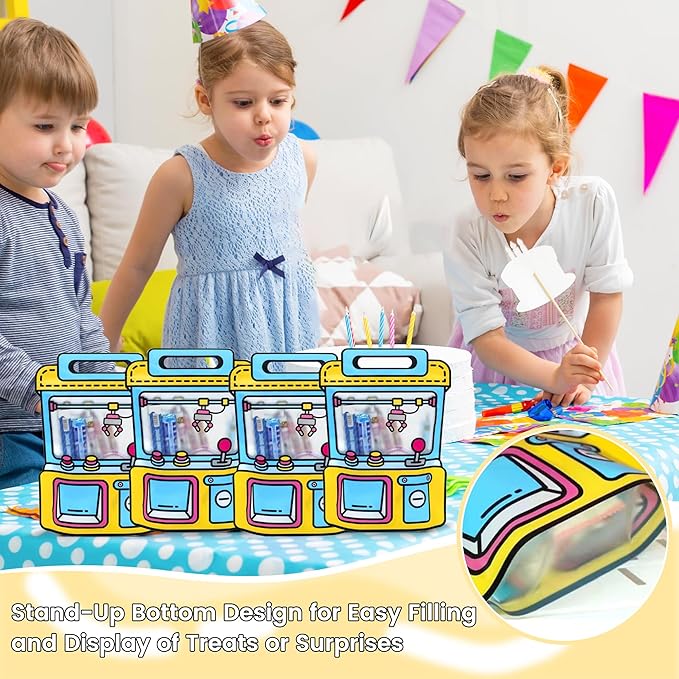 30 PCS Blue Party Favor Bags for Kids, Children with Stand-up Bottom, Grip Seal Bulk Gift Bag for Birthdays, Back to School, Classroom