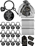 36 Pcs Employee Appreciation Gift Bulk Thank You Coworker Keychains with Organza Bags Inspirational Cards for Nurse Staff Team Customer Service Appreciation Gifts