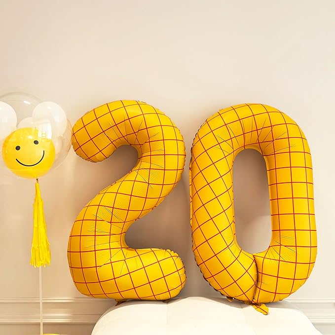 40-Inch Large Number Balloon Toy Inspired Story Matte Yellow Birthday Balloon Western Rodeo Party Supplies Boy Girl Story Anniversary Kids Birthday Party Cowboy Farm Themed Baby Welcome Decorations