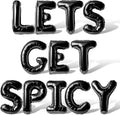 Letter Balloons - LETS GET SPICY 16" Inch Alphabet Letters Foil Mylar Balloon Bachelorette Party Banner (Black)