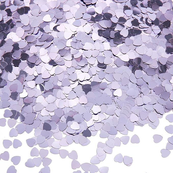 1500pcs/50g Valentines Day Hearts Confetti Decorations, Purple Metallic Foil Heart Table Confetti Glitter Heart Sequins for Valentine's Day Wedding Birthday Party Home Decoration