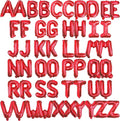 [52 PCS] 16" Foil Red Letter Balloons 2 Sets of A-Z, Mylar Aluminum Hanging Alphabet for Romance Valentine's day Graduation New Year eve Birthday Party Decorations
