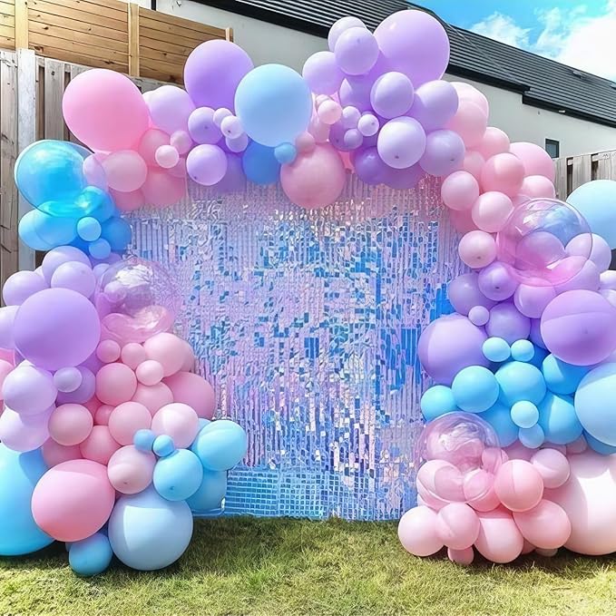 Mermaid Balloons,Sea Balloons 50Pcs 12 Inchs Baby Pink Purple Blue Confetti for Girl Mermaid Birthday Ocean Theme Party Baby Shower Wedding Engagement Decorations