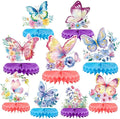 9-Piece Butterfly Table Centerpieces Set Honeycomb Spring Birthday Party Decorations Butterfly Theme Decor for Birthday Baby Shower