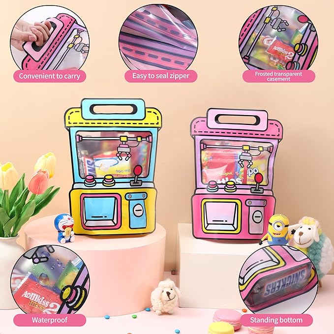 Lati Cute Goodie Kids Gift Bags - 20PCS Large Plastic Reusable Prefilled Goodie Bulk Party Favors Bags with Handles for Return Gift Kids Birthday,Snack,Candy,Party and Classroom Favorand Bags