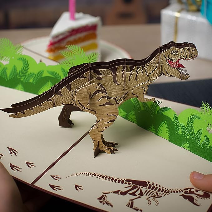 T Rex Dinosaur Birthday Card by Devine Popup Cards | 3D Cards Pop Up Birthday Cards Kids Dad Husband | Pop Up Greeting Cards | Funny 3D Card | Father Boy Son