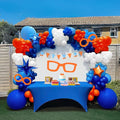 Blue and Orange Balloon Garland Arch Kit 110PCS with long balloon Mylar Foil Star Shape Balloons for kids 3th 6th TV Cartoon dog baby Theme Birthday baby shower Party Decorations