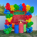Sesame Friends Birthday Party decorations 150+ Pcs Cartoon Theme primary color Balloon Garland Kit Red Blue Yellow Green Latex Balloon Arch For kid birthday supplies