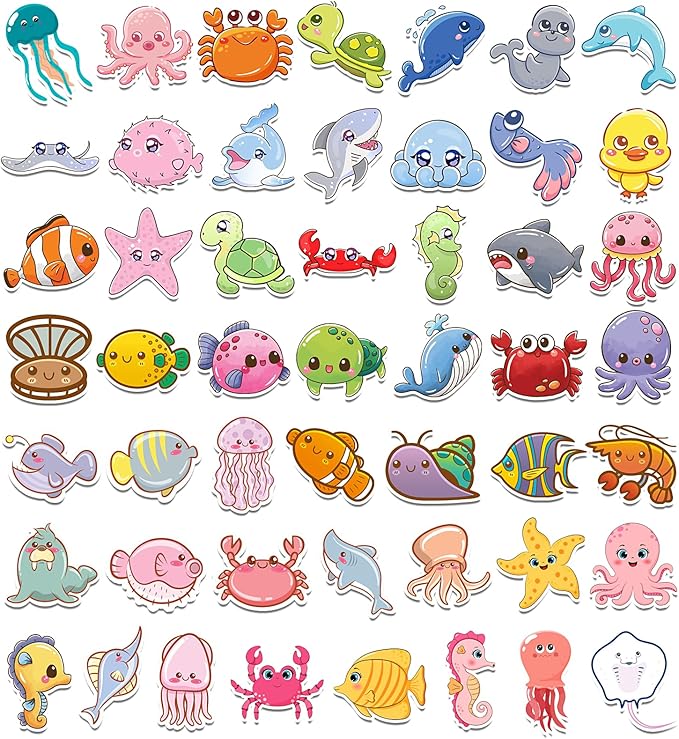 Summer Stickers, 100Pcs Beach Stickers for Kids - Vinyl Summer Games Toys Gifts Activities Party Favors Supplies, Motivational Reward Stickers for Kids Classroom Must Haves School Supplies
