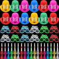 Shappy 36 Pieces New Year Eve Party Supplies 2026 Includes 12 Paper New Year Party Hats, 12 Colorful Glasses, 12 Colorful Blowers Noisemakers for 2026 Decorations Supplies
