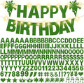 175Pcs DIY Custom Letter Banner Glitter Customizable Banner Kit DIY Happy Birthday Letters 0-9 Numbers Light Rope Personalized Banners Baby Shower Birthday Party Decorations Supplies(Dazzling Green)