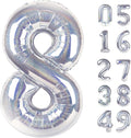 Laser Silver 8 Balloon, Number Balloons 40 Inch, 8th Birthday Decorations for Girls, Birthday Balloons, Laser Silver Party Supplies, Number 8 Balloon