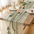 Keketoarrange 6pcs Sage Green Spring Easter Cheesecloth Table Runner 120 Inch 10 FT Rustic Boho Cheese Cloth Runner for Wedding Baby Shower Bridal Shower Sheer Gauze Centerpiece Home Decorations