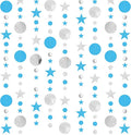 JOYIT 78ft Blue & Silver Glitter Garland – 6 Pack Twinkle Star & Circle Party Decorations for Birthday, Baby Shower, Wedding, Graduation, Space Themed Events & Holiday Backdrops (Star & Circle)