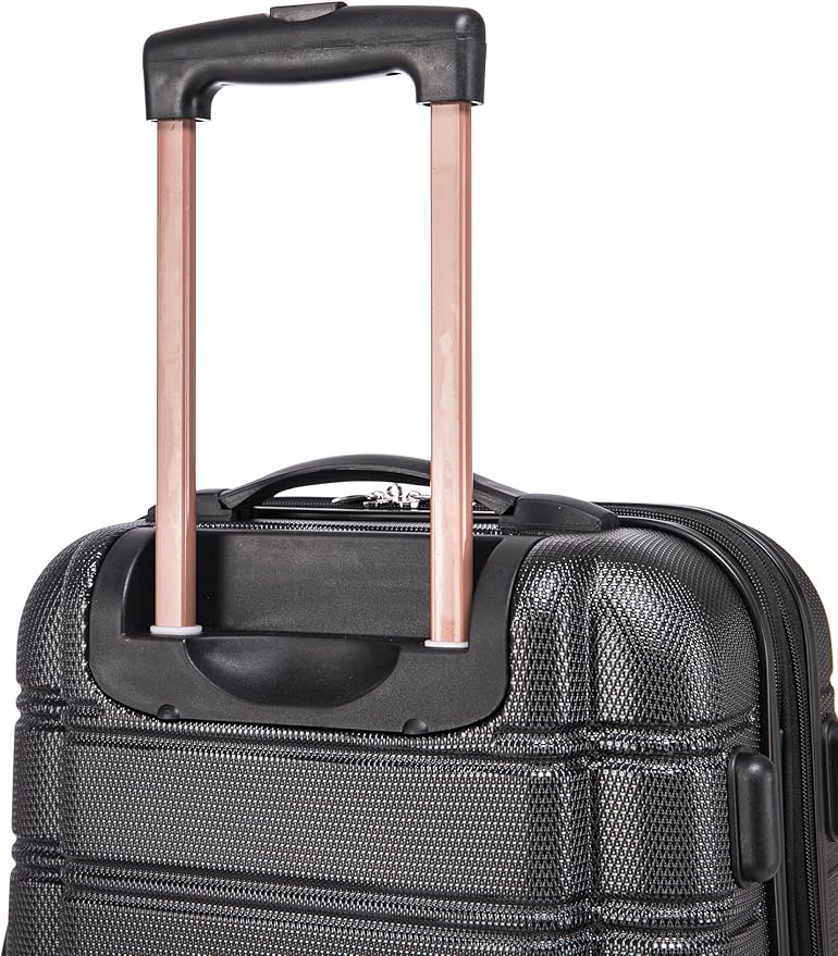 Rockland Melbourne Hardside 2 Piece Expandable Spinner Wheel Luggage Set, Carry-On 20" and Tote 14", Black
