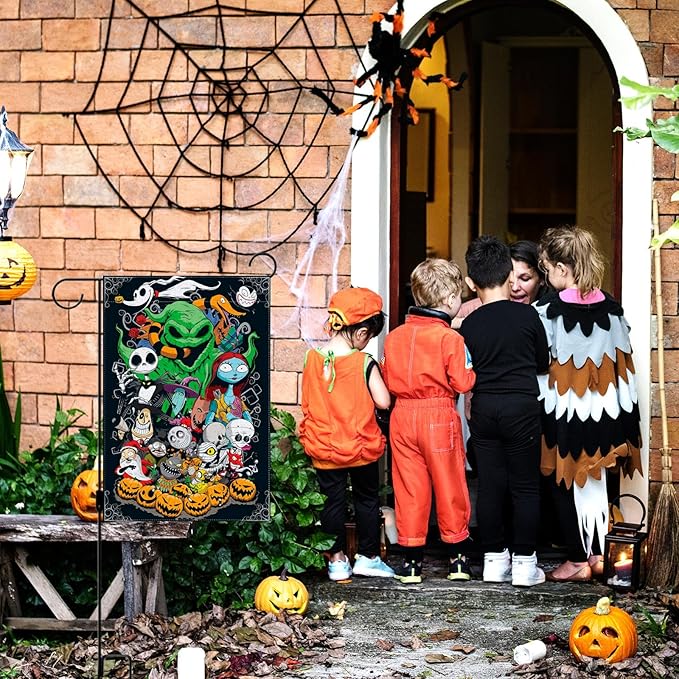 Halloween Garden Flag Spooky Holiday Party Vertical Double Sized Yard Sign Outdoor Decoration