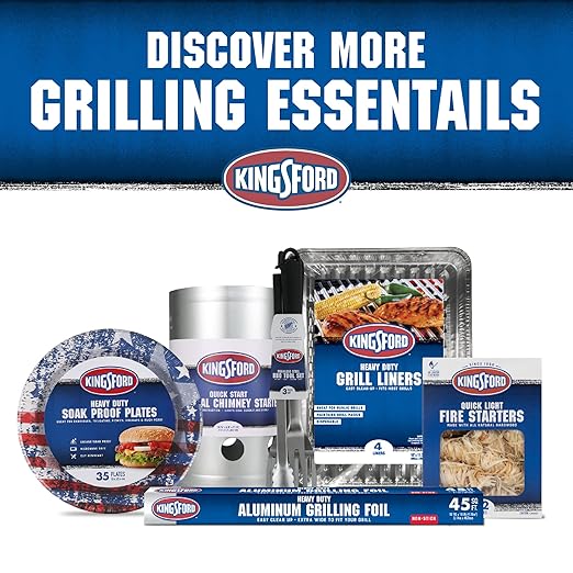 Kingsford Heavy Duty Paper Plates, Patriotic American Flag Disposable Dinner Plates for BBQ Parties, Tailgates, and Outdoor Cookouts, Durable Party Tableware, 10 Inch, 35 Count