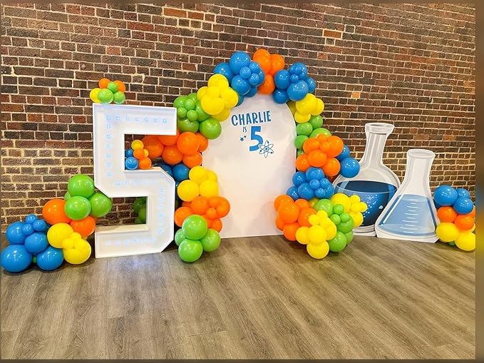 141PCS Science Party Decorations, Banner, Rainbow Balloon Arch Garland Kit for Lab Week, Mad Science Fun, Scientist Students Schoool Educational Theme Subject, Happy Pi Day Birthday Party