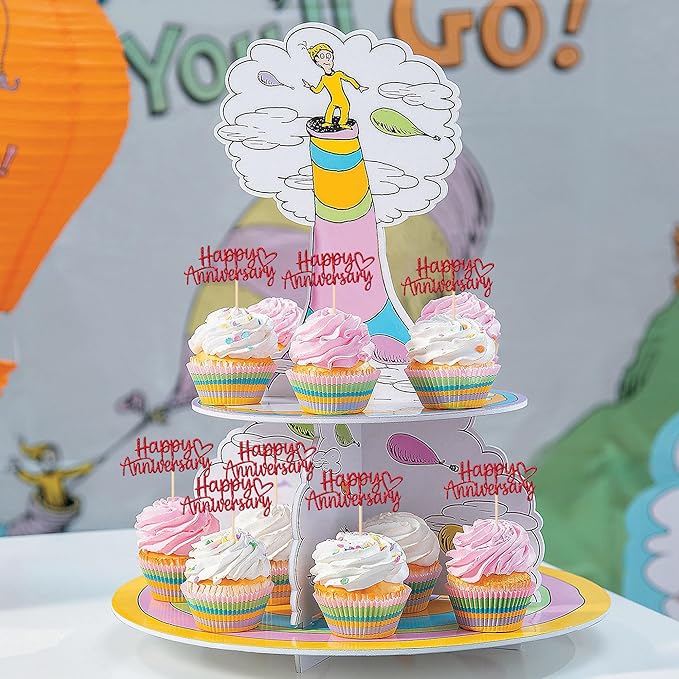 24 PCS Happy Anniversary Cupcake Toppers Glitter Wedding Anniversary Cupcake Picks Anniversary Theme Cupcake Decorations Baby Shower Birthday Wedding Anniversary Party Cake Decorations Supplies Red