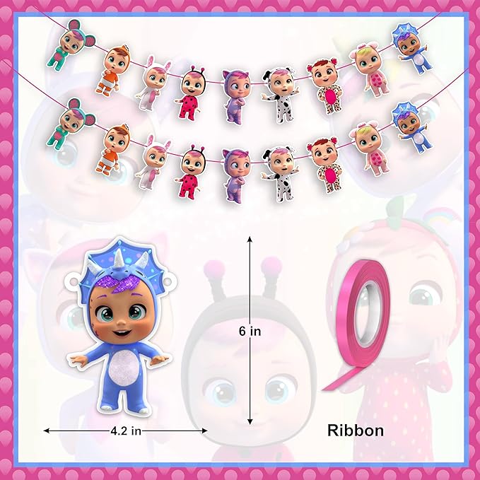 CRI Babes Garland Decoration - Banner for Birthday Party, Cartoon Theme Hanging Party Decoration for Home, Event, Dessert Table Backdrop and Celebration Wall Décor Supplies
