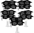 Big Dot of Happiness Silver - Hilarious Graduation Caps - Graduation Photo Booth Props Kit - 20 Count