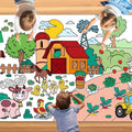 Farm Animal Party Giant Coloring Poster, 72 x 30 Inches Large Coloring Tablecloth Animals Drawing Roll Paper for Kids Farm Animals Themed Activity Wall Home Classroom Party Suppiles