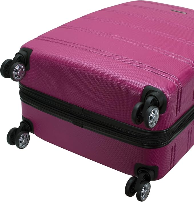 Rockland Melbourne Hardside Expandable Spinner Wheel Luggage, Magenta, 2 Piece (20"/28")