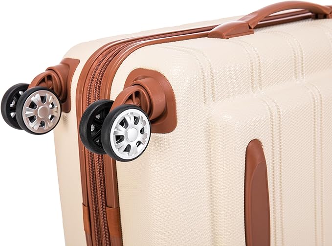 Rockland Melbourne Hardside 2 Piece Expandable Spinner Wheel Luggage Set, Carry-On 20" and Tote 14", White