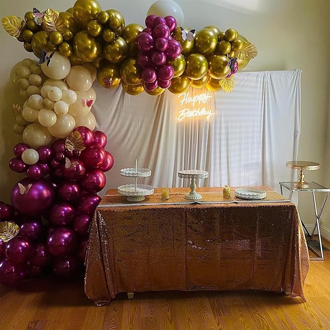 Magenta and Hot Pink Balloon Arch Kit, Metallic Magenta and Hot Pink Balloon Garland Kit, Rose Red Chrome Balloons Different Sizes for Bachelorette Party Birthday Wedding Party Decorations