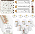 Wovnet 50 Sets Wedding Party Favors for Guests Bulk Including Heart Shaped Candles and Empty Matches Jars with Cork Top Thank You Cards and Organza Bags for Wedding Bridal Shower Party (Boho Flower)