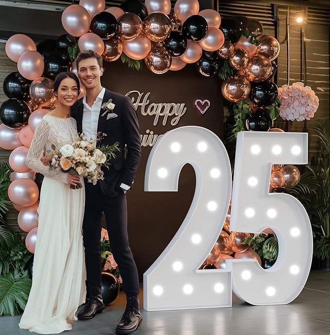 Marquee Number 2nd-Birthday Decorations: 4FT Large Light up Numbers 2 Big Sign for Boy Girl Second Birthday Sweet One Year Old Party Decor Anniversary Graduation Wedding Engagement Mosaic Balloon