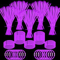 500 PCS Purple Glow Sticks Glow in the Dark Bracelet Necklaces Bulk 8" Glowsticks with Connectors 4th of July Sticks Neon Party Favor for Christmas NewYear Mardi Gars Valentines Day Wedding