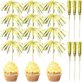 200Pcs Gold Cupcake Toppers, New Years Firework Cocktail Picks Gold Party Table Decorations Firework Toothpicks Fruit Skewers for Happy New Year Party Decorations Halloween Graduation Events