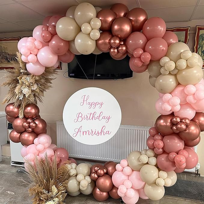 Dusty Pink Balloons 12 Inch, 100 Pack Vintage Pink Balloon Boho Dusty Rose Latex Balloons Matte Mauve Retro Blush Pink Helium Balloons for Birthday Wedding Baby Bridal Shower Party Decorations