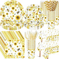 LemonRoad 452 Pcs Bee Baby Shower Decorations for 50, Bee Paper Plates Napkins Cups Tablecloth Disposable Cutlery Straws for Birthday Party What Will Baby Be Gender Reveal Dinnerware Supplies