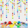 52Ft Valentines Day Party Decorations Rainbow Love Heart Garland Colorful Hanging Paper Heart Streamer Banner for Birthday Anniversary Bachelorette Engagement Wedding Baby Bridal Shower Carnival Party