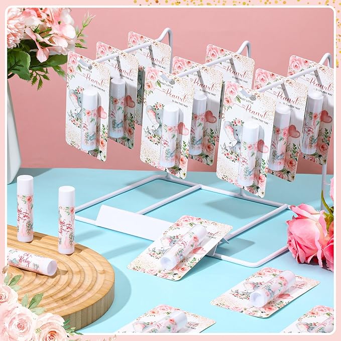 30 Pack Little Peanut Party Baby Shower Games Prizes Bulk Lip Balms Pink Elephant Party Gifts for Winners Boys Girls Gender Reveal Favors Decorations Baby Shower Souvenirs Gift Bags Stuffers