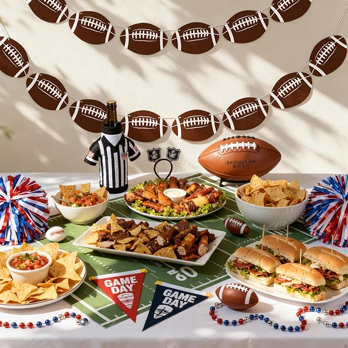 OHOME Football Party Decorations for Super Game Bowl 2026 - Game Day Banner | Football Party Decorations Supplies Favors Indoor Outdoor - Birthday Hanging Backdrop Sports Theme Decor for Wall Home