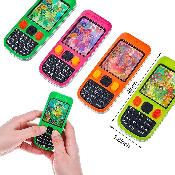 Gejoy 10 Pcs Handheld Water Ring Games Kids Party Favors Cellphone Water Ring Toss Game Goodie Bags Stuffers Party Favors for Kids Teenager Birthday Contest Prize (Cute)