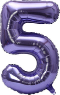 YPSelected 32 Inch Large Foil Helium Number Balloon Birthday Wedding Party 0-9 (Purple, 5)