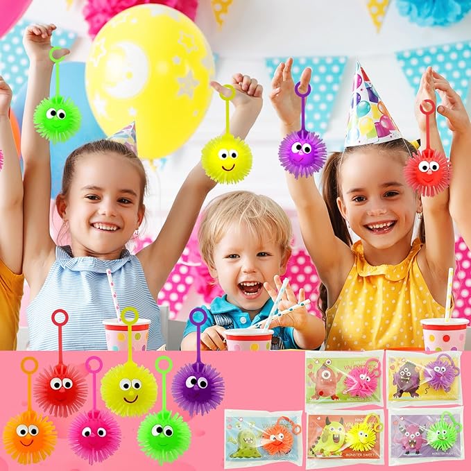 24 Pack Valentines Day Gifts for Kids, LED Puffer Balls with Valentines Cards for Kids Stress Relief Balls Bulk Glow In The Dark for Boys Girls Classroom Exchange Prizes Party Favors Toys