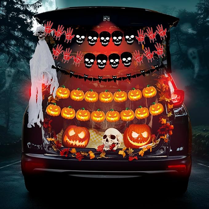 OHOME Halloween Decorations - 40 Pack Halloween Banner - Trunk or Treat Decorations for Indoor Outdoor - Halloween Garland for Door Wall - Hanging Halloween Decor Birthday Party Favors Supplies