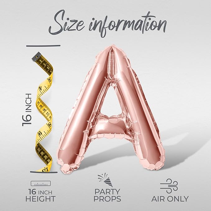 16 Inch Letter Balloons - HAPPY RETIREMENT Foil Mylar Balloon - Retirement Party Balloon Banner (Rose Gold)