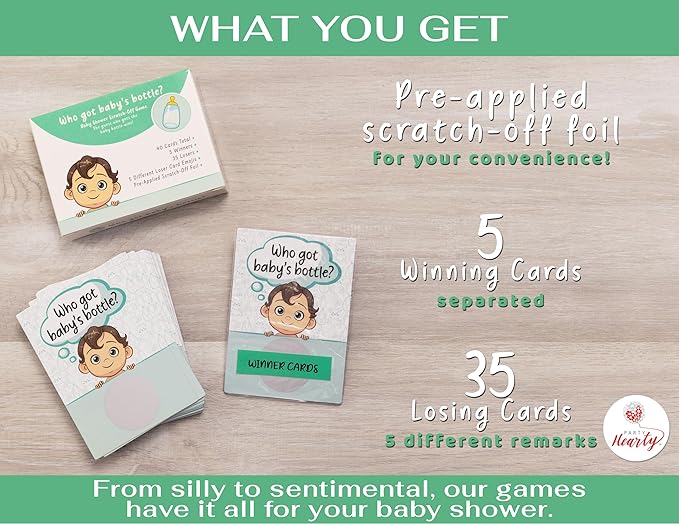 Party Hearty Baby Shower Games for Girl and Boy, 40 Emoji Scratch Off Lottery Tickets, Baby Games Ideas, Scratch Off Game