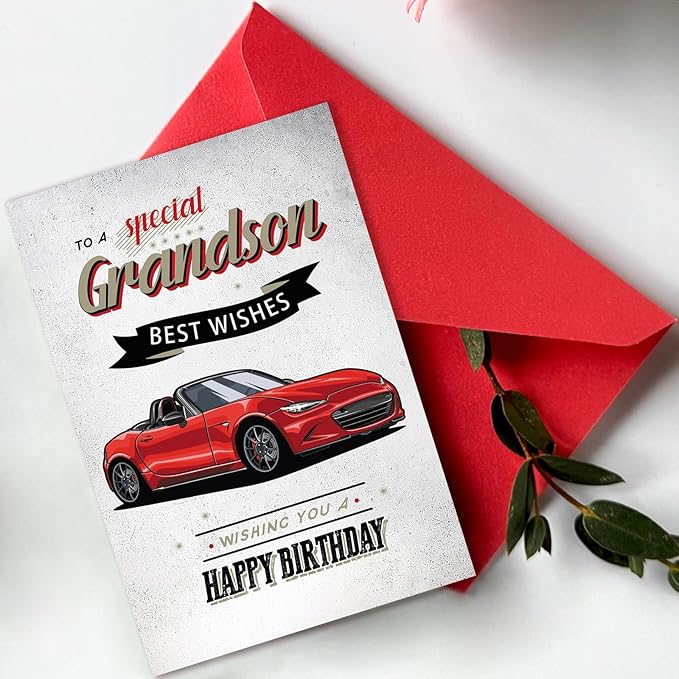 Grandson Birthday Card, Funny Birthday Card for Grandson, Best Gift from Proud Grandparents, Cute & Heartfelt Wishes for Little Man