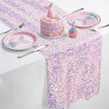 FEXIA Pink Sequin Table Runner 12x72 Inches, Sparkly Blush Table Runner for Wedding Party Shimmer Fabric Table Decoration for Bridal Shower Birthday Baby Shower Ocean Themed Party for Dining Room