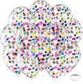 Bezente Rainbow Multicolor Confetti Latex Balloons - 60 Pack 12 inch Helium Colorful Confetti Balloons for Birthday Bridal Shower Wedding Party Decorations