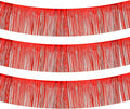 PATIKIL Foil Fringe Garland 10 Feet, 3 Pack Metallic Tinsel Streamers Fringe Banner Wall Hanging Curtain Backdrop for Wedding Birthday Christmas New Year Party Decoration, Red